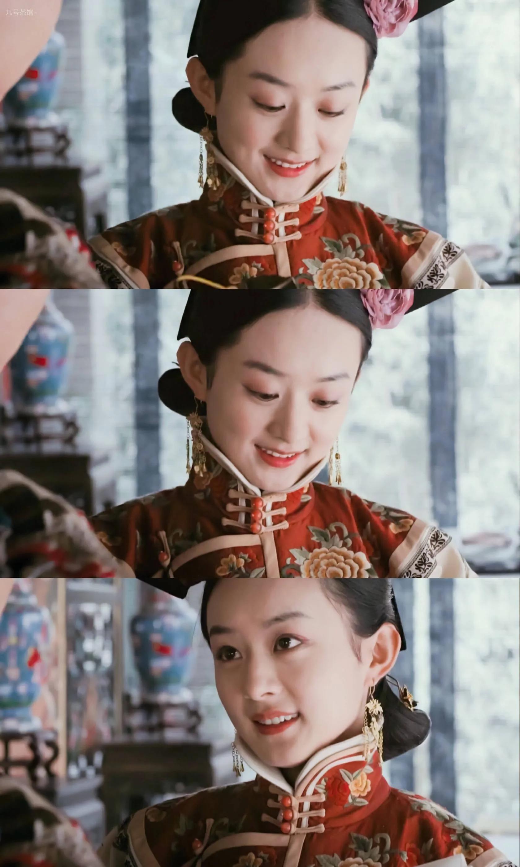 赵丽颖身着改良版旗袍大秀国风,赵丽颖穿着旗袍的照片