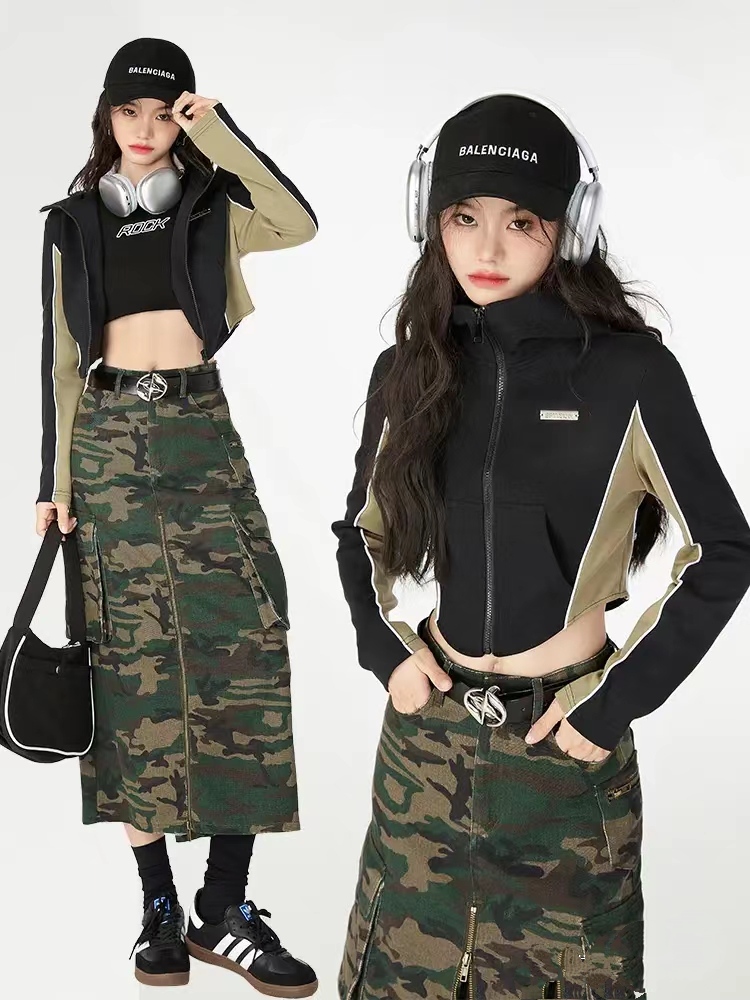 连帽开衫秋冬穿搭,女士高档羊毛短款连帽开衫