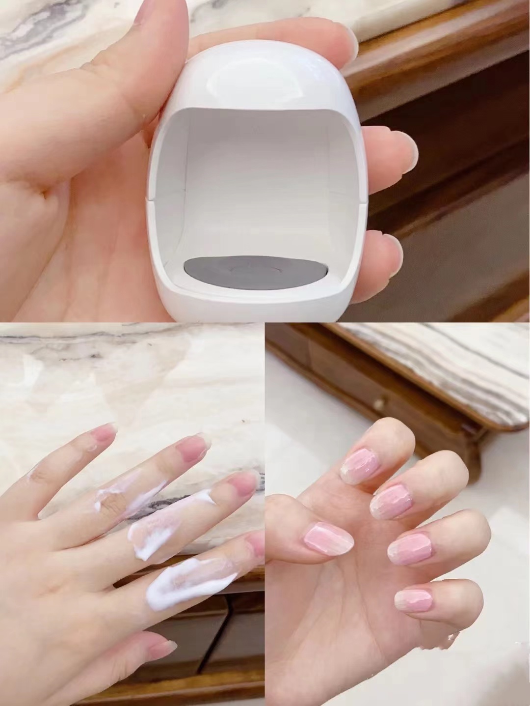 美甲的步骤烤灯是最后一步,美甲没有颜色怎么办