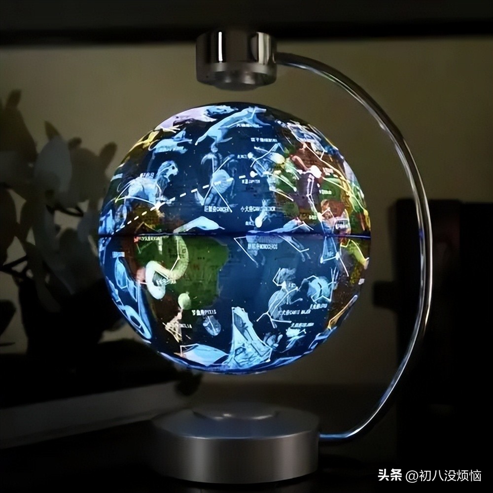 磁悬浮地球仪灯超大号,发光磁悬浮地球仪180度