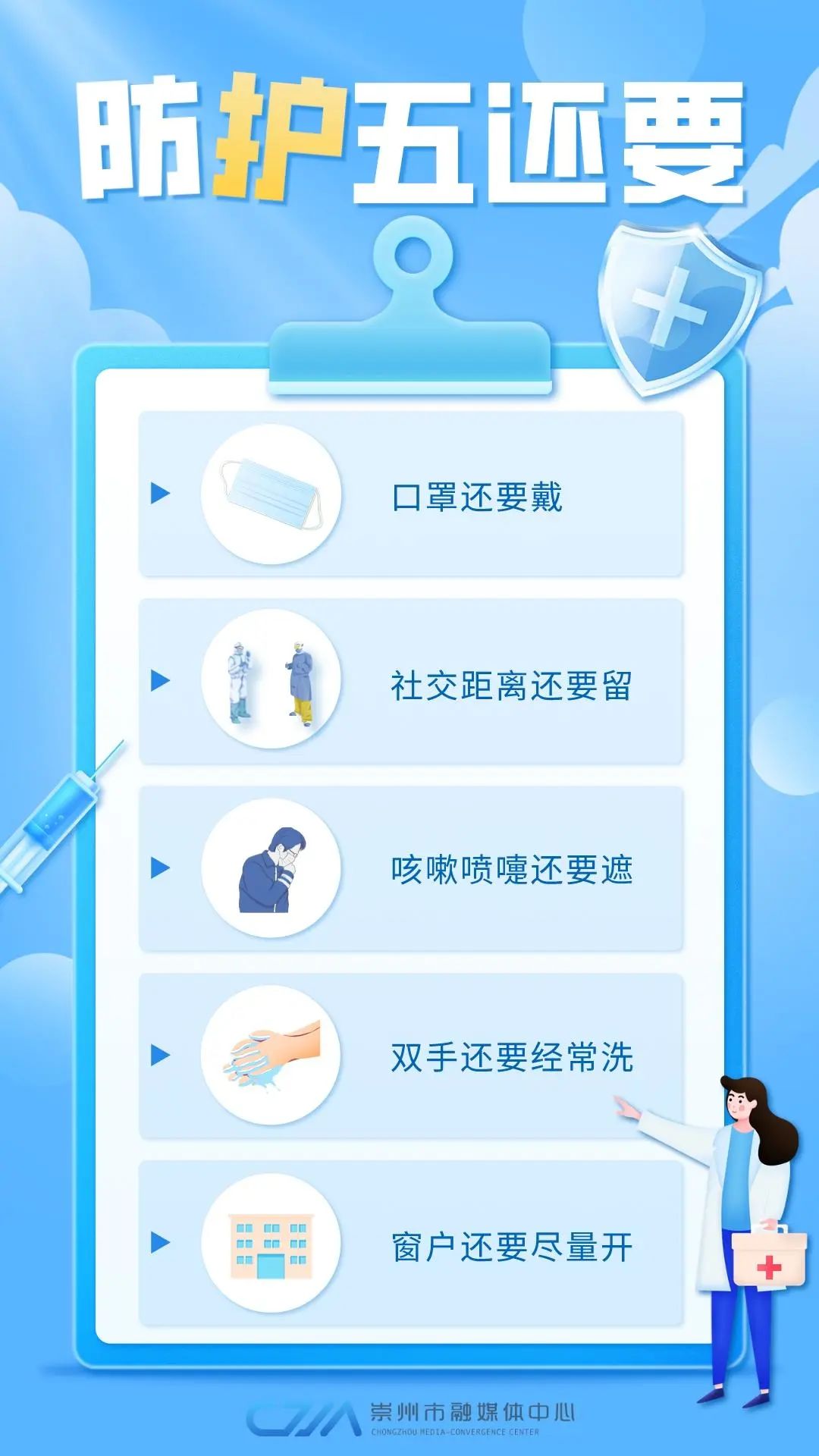 面对疫情不放松，带上“三件套”做好“五还要”