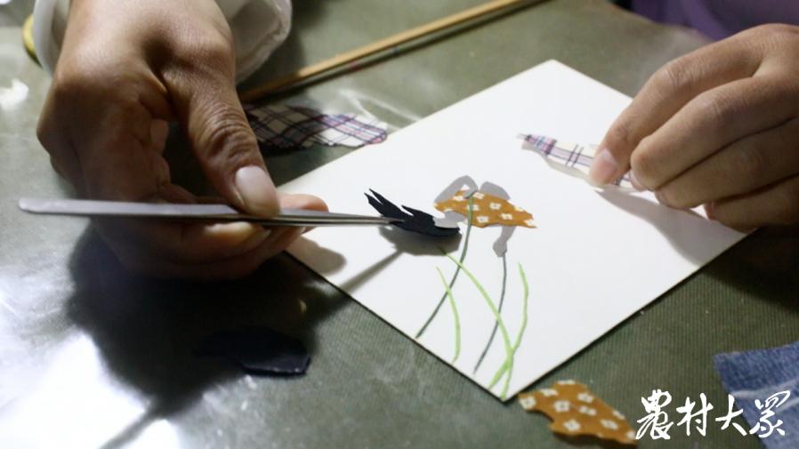 碎布贴画,小碎石头粘贴画