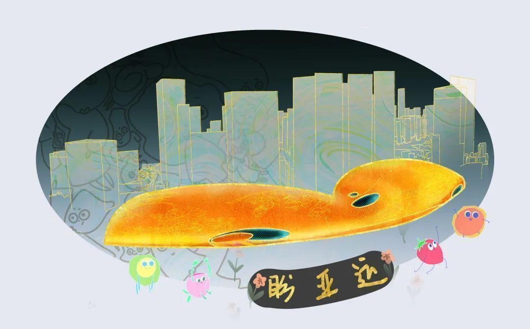 亚运场馆分布图手绘,亚运场馆创意绘画