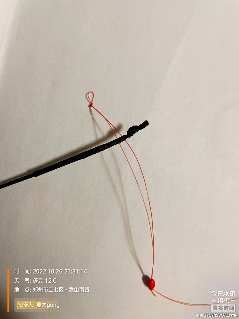 钓鱼主线不打结绑法,钓鱼主线连接竿子的绑法